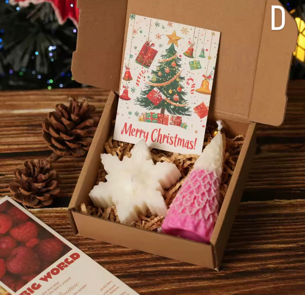 🕯️ Ziemassvētku Sveču Dāvanu Komplekts – Eglīte un Piparkūku Cilvēciņš 🎁 Roku darbs ar svētku aromātu ✨