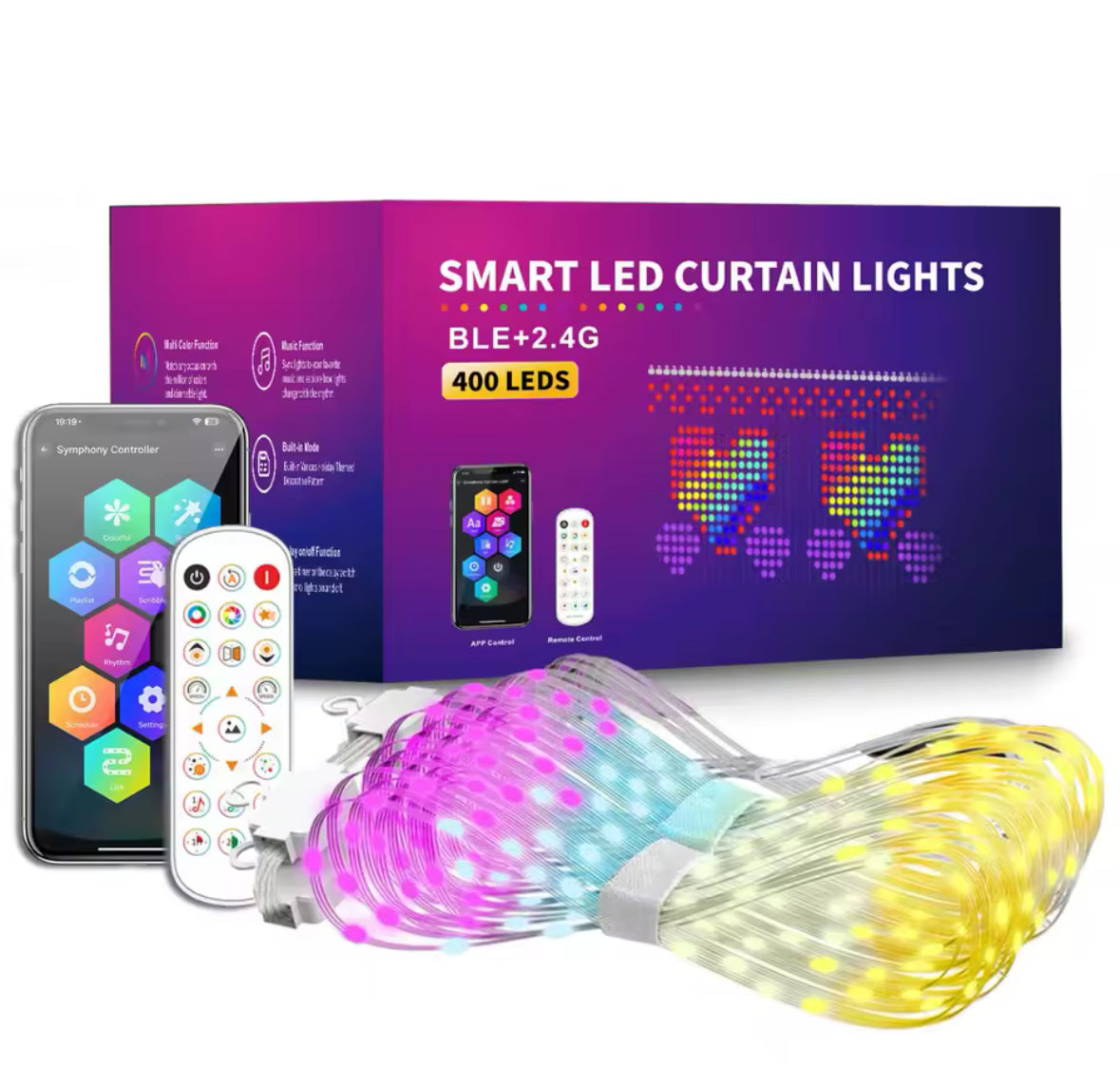 🌟 USB DC5V WS2812B Smart LED String – Bluetooth, Mūzikas Kontrole, RGBIC Efekti!