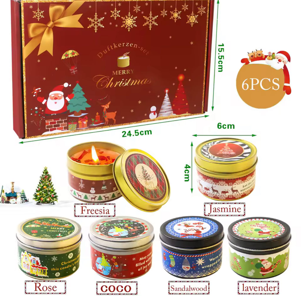 🕯️ Ziemassvētku aromātisko sveču dāvanu komplekts – maigam noskaņam un siltām emocijām 🎁