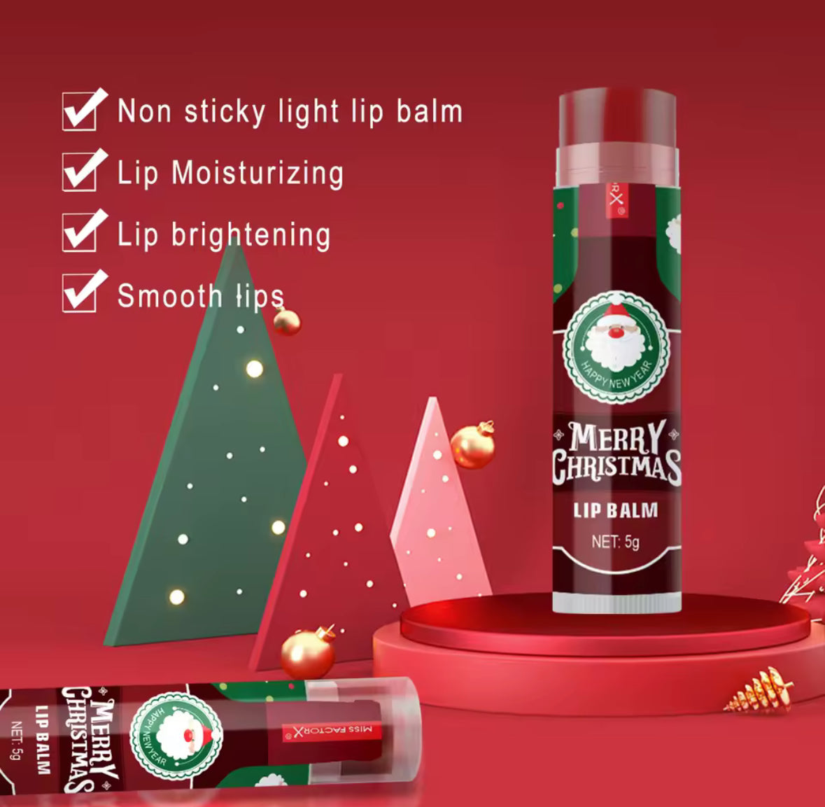 💋 8 gab. krāsainu lūpu balzamu komplekts – “Christmas Hot Red Wine” kolekcija ar vīna aromātu un spīdumu 🍷🎄