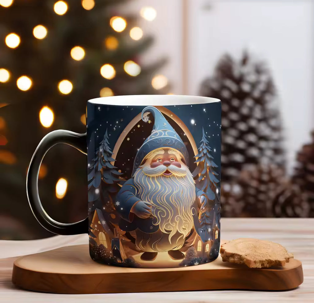 🎅 Ziemassvētku krūze ar maģisko krāsas maiņu – Santa, ziemeļbriedis vai sniegavīrs ☕✨