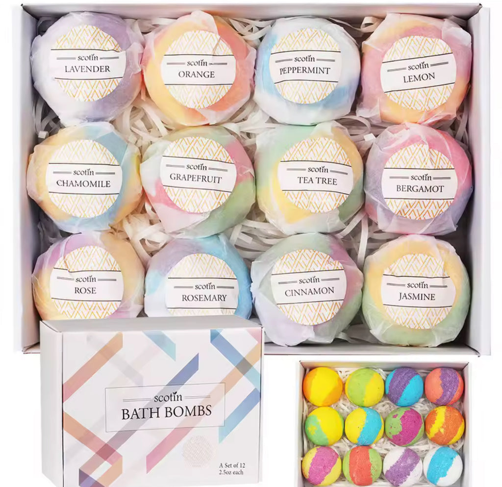 🛁 12 dabīgo roku darbs vannas bumbu dāvanu komplekts – burbuļvannas prieks bērniem un sievietēm 🎁🌸