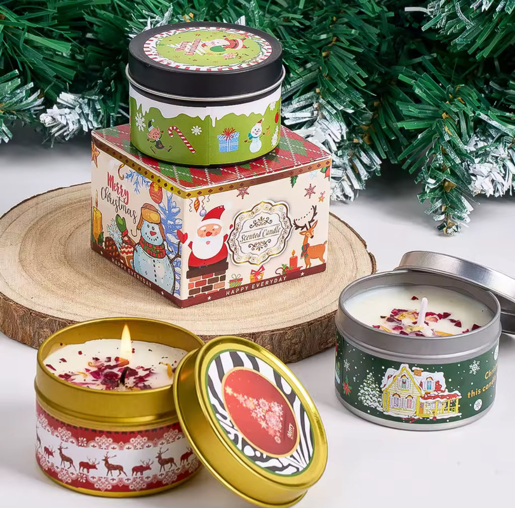 🕯️ Ziemassvētku aromātisko sveču dāvanu komplekts – maigam noskaņam un siltām emocijām 🎁