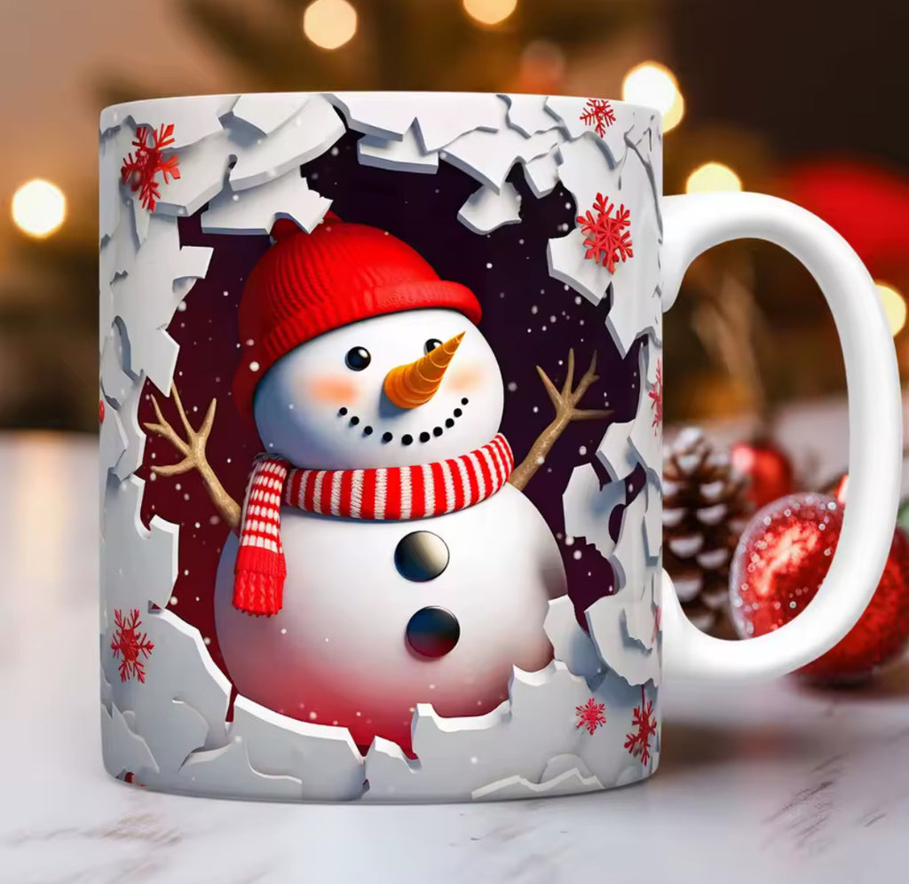 ☕ Ziemassvētku Krūzīšu Kolekcija – Dažādi Dizaini ar Sniegavīriem un Svētku Motīviem (350ml) 🎅✨