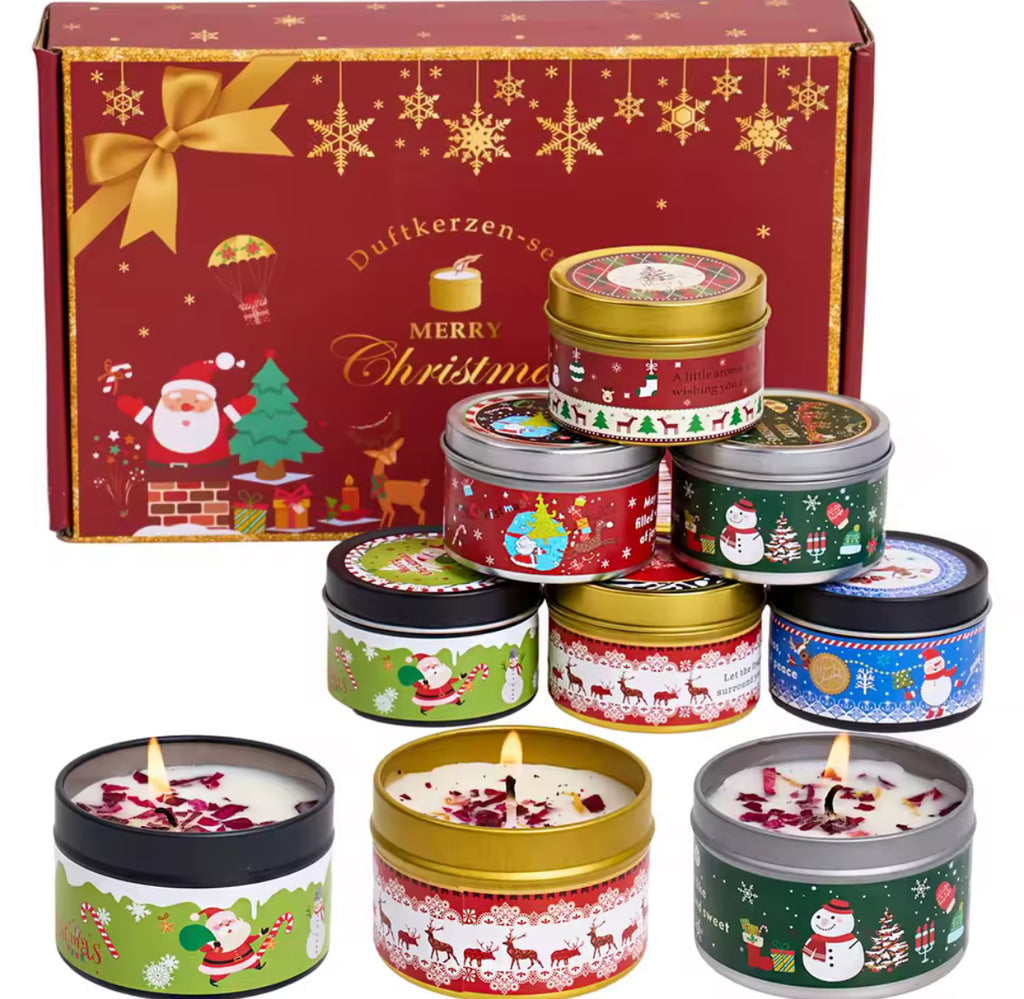 🕯️ Ziemassvētku aromātisko sveču dāvanu komplekts – maigam noskaņam un siltām emocijām 🎁