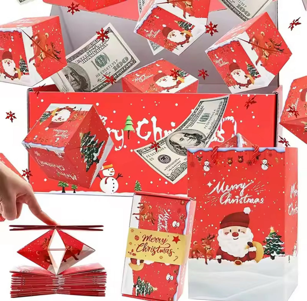 🎄 10 gab. Ziemassvētku pārsteiguma “Pop-up” dāvanu kastītes – sarkanā un zaļā krāsā! 🎁