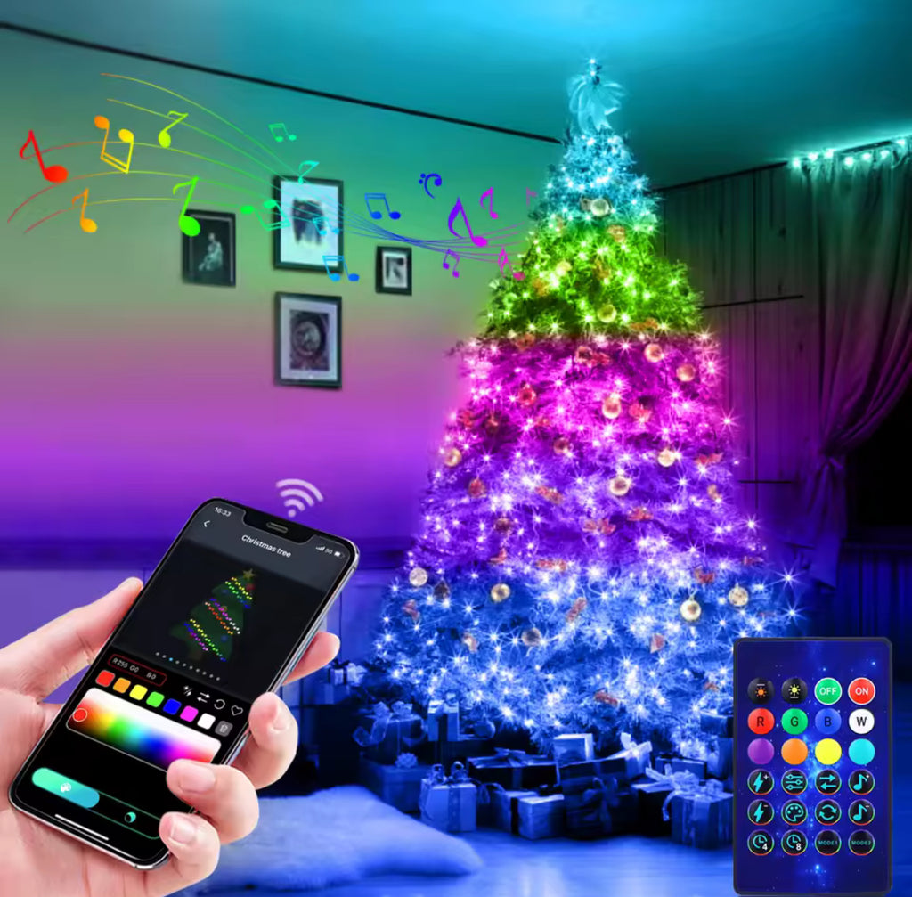 🌈 LED Fairy Lights – Dream Color USB LED Virtene ar mūziku🤩
