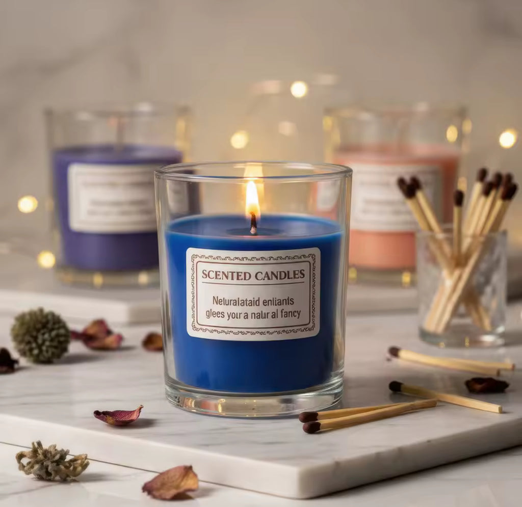 🕯️ Aromātiskās Stikla Sveces – Roku darbs no Sojas Vaska | Lavanda, Roze, Jasmīns, Saldais Apelsīns & Frēzija 🌸