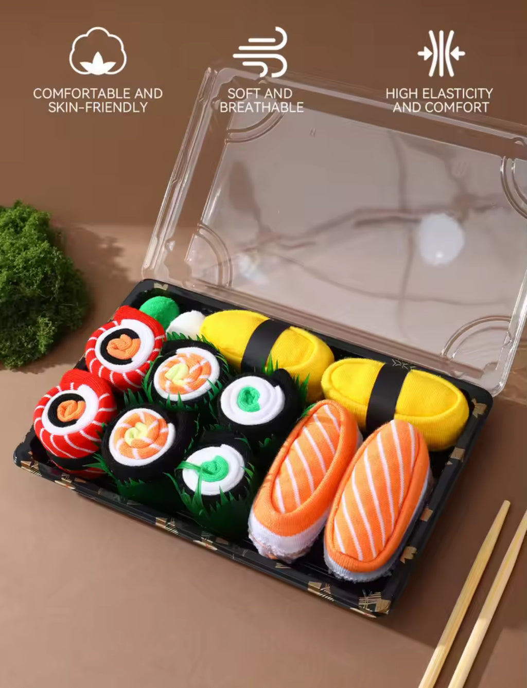 🍣5 pāri stilīgu un unikālu “Sushi” dizaina zeķu – lieliska dāvana gan vīriešiem, gan sievietēm!