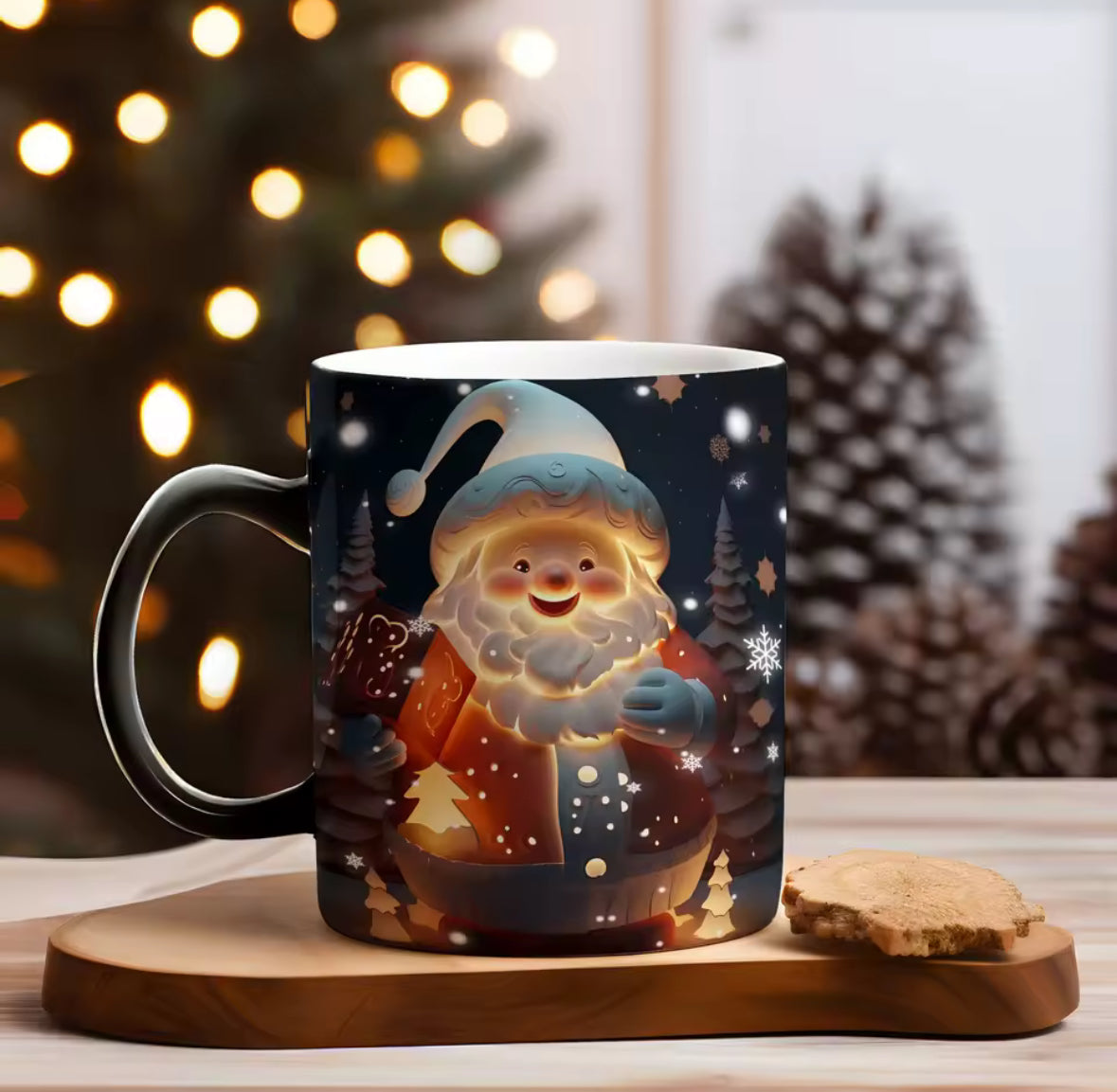 🎅 Ziemassvētku krūze ar maģisko krāsas maiņu – Santa, ziemeļbriedis vai sniegavīrs ☕✨