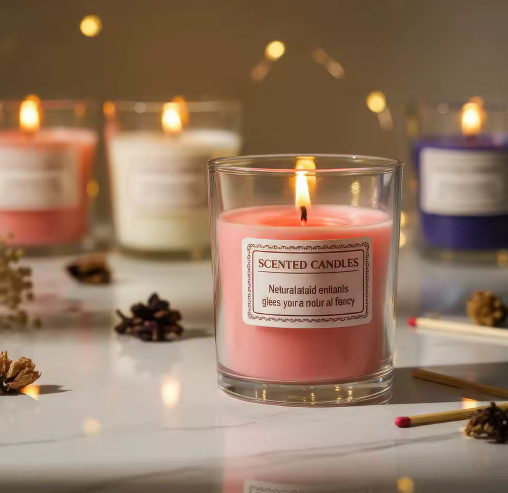 🕯️ Aromātiskās Stikla Sveces – Roku darbs no Sojas Vaska | Lavanda, Roze, Jasmīns, Saldais Apelsīns & Frēzija 🌸