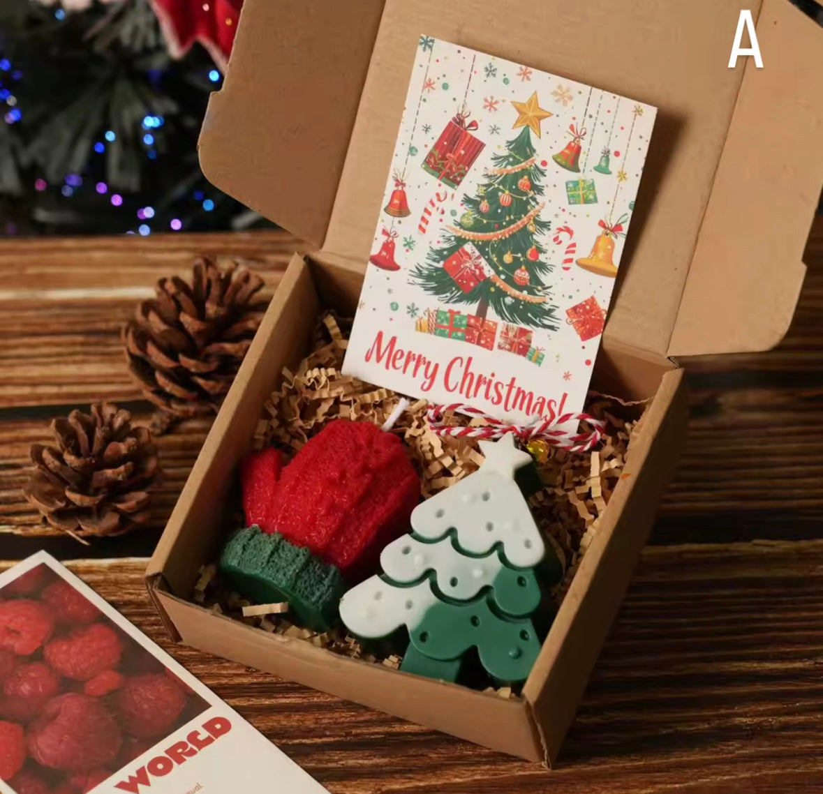 🕯️ Ziemassvētku Sveču Dāvanu Komplekts – Eglīte un Piparkūku Cilvēciņš 🎁 Roku darbs ar svētku aromātu ✨