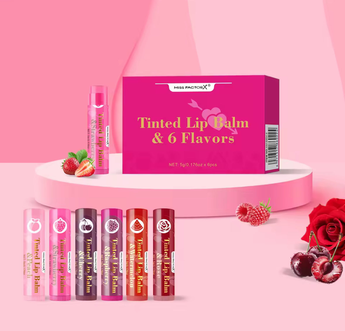 💄 6 gab. lūpu balzamu dāvanu komplekts – maigām un mitrinātām lūpām!