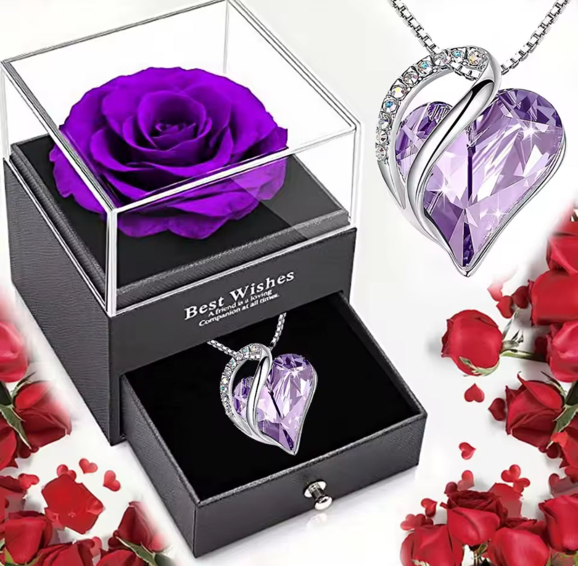 💝 “Ocean Heart” Kaklarota ar Mūžīgo Rozi Kastītē