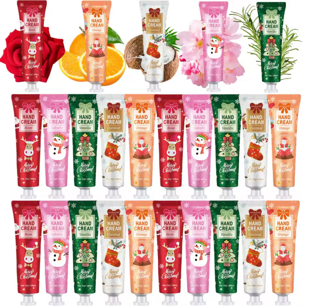 🎄 20 gab. Ziemassvētku roku krēmu dāvanu komplekts – maigām, koptām un mīkstām rokām 🌸👐